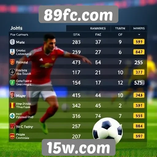 Estatísticas de jogadores no site 89fc.com